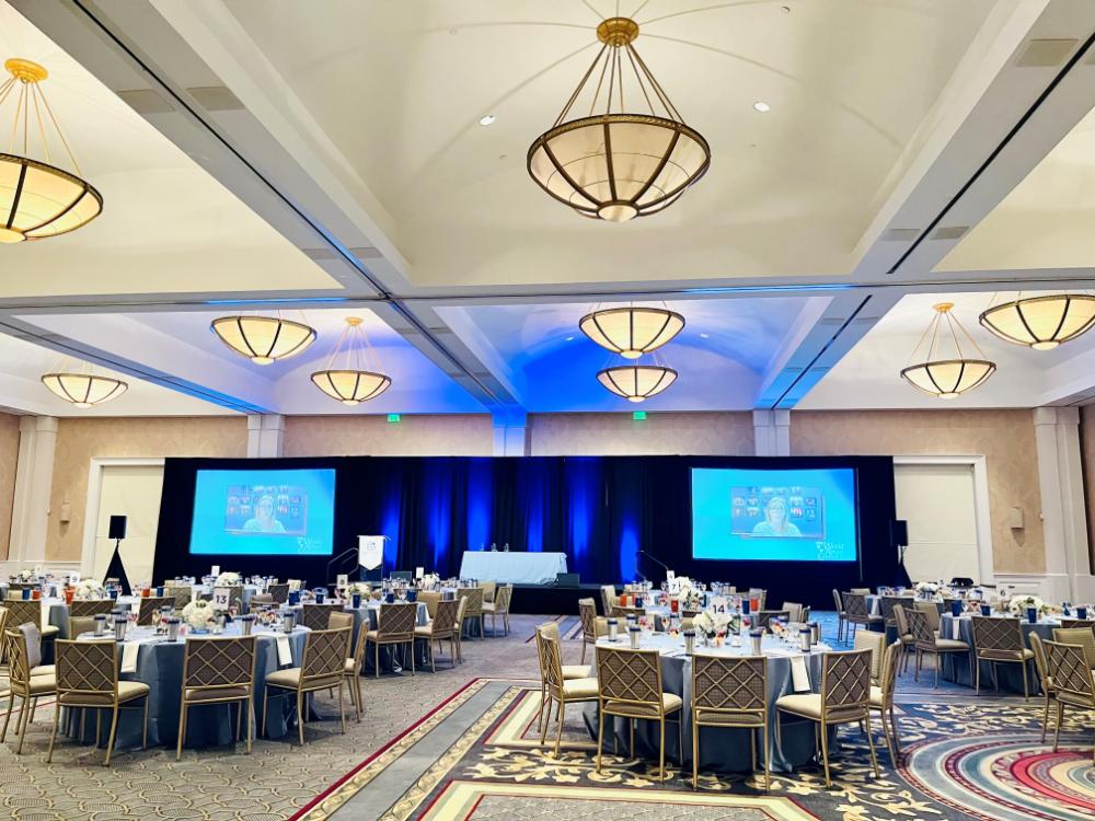 Corporate event setup at Arts District Mansion in Dallas